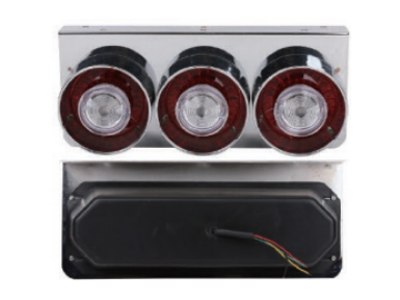 LED-高面三圆型红白后尾灯(铁架)