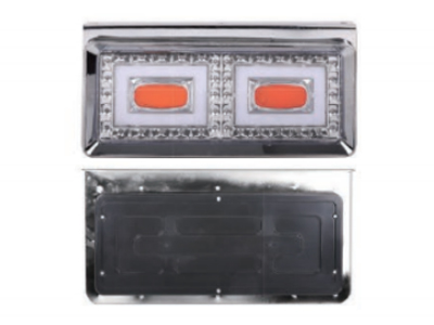 铁架二方型白黄后尾灯(荧光型)