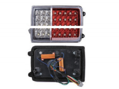 LED-方形红底白罩后尾灯