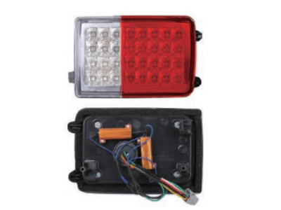 LED-方形红底透明罩后尾灯