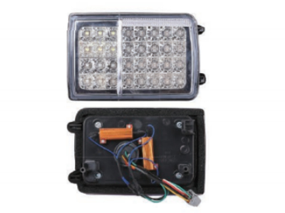 LED-方形白底白罩后尾灯